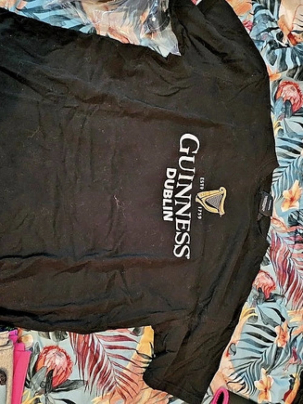 Guinness Dublin Logo Graphic T-Shirt Black Large